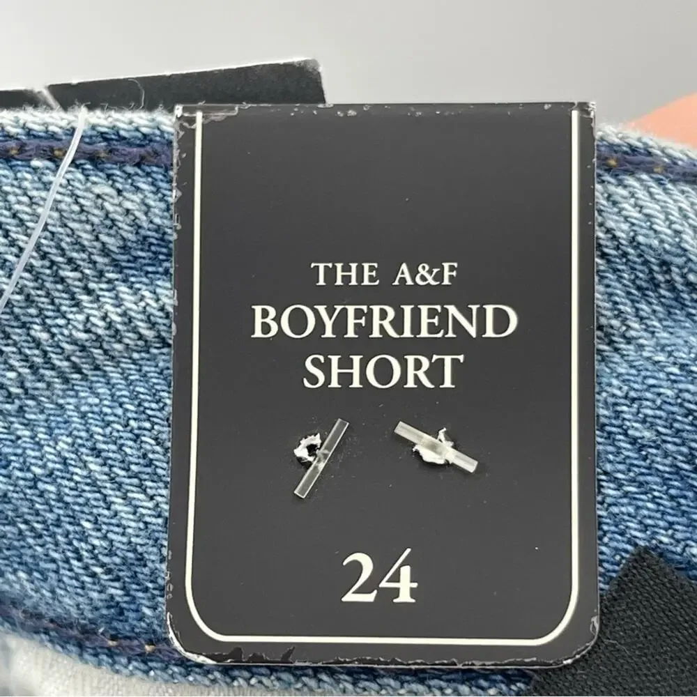 NWT Abercrombie & Fitch The Boyfriend Short Denim Shorts Size 24 - Picture 12 of 13